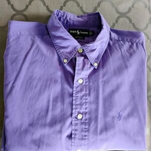 Ralph Lauren Men's Large Purple Lightweight Long Sleeve Button-Down Shirt